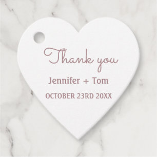 simple minimal text rose gold wedding thank you fa favour tags