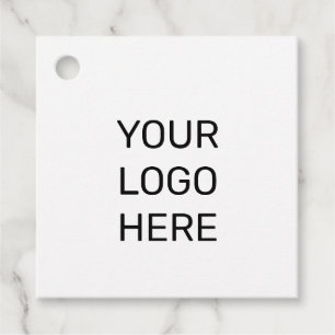 SIMPLE MINIMAL TEXT STYLE BUSINESS LOGO FOIL FAVOR FAVOUR TAGS
