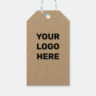 SIMPLE MINIMAL TEXT STYLE BUSINESS LOGO FOIL FAVOR GIFT TAGS