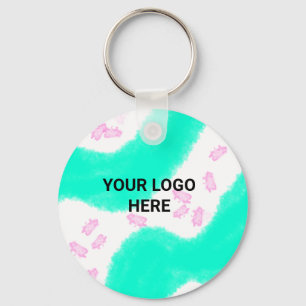 SIMPLE MINIMAL TEXT STYLE GIFT green watercolor T Key Ring