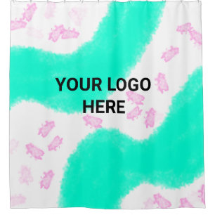 SIMPLE MINIMAL TEXT STYLE GIFT green watercolor  T Shower Curtain