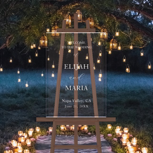 Simple Minimal Text Transparent Wedding Welcome Acrylic Sign (Simple Minimal Text Transparent Wedding Welcome Acrylic Sign
)