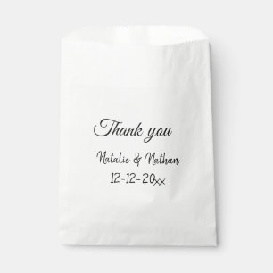 Simple minimal thank you couple name text date cus favour bag