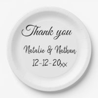Simple minimal thank you couple name text date cus