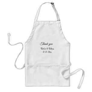 Simple minimal thank you couple name text date cus standard apron