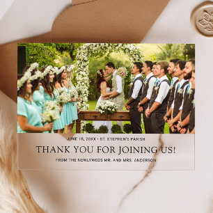 Simple Minimal Transparent Wedding Photo Thank You Acrylic Invitations
