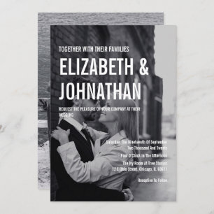 Simple & Minimal Typography Photo Wedding Invitation