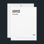 Simple & Minimal Typography Wedding Advice Card<br><div class="desc">Personalise the custom text above. You can find additional coordinating items in our "Simple & Minimal Typography Wedding Suite" collection. ***PLEASE NOTE: ALL OF THE WORDING AND TEXT AND BACKGROUND COLOR IS EDITABLE. You can change all of the words and you can also change the text colour as well. For...</div>