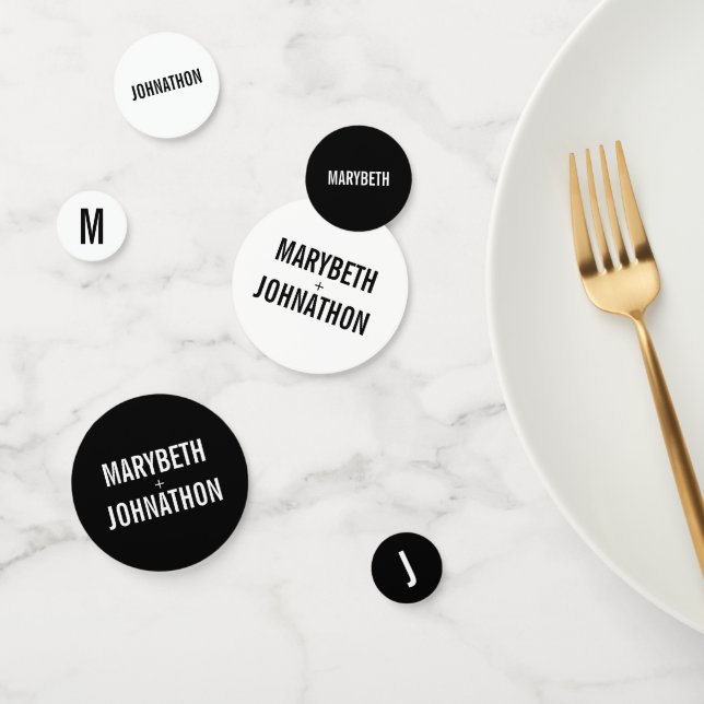 Simple & Minimal Typography Wedding Confetti (Group)