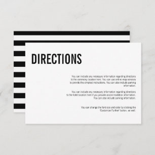 Simple & Minimal Typography Wedding Direction Card