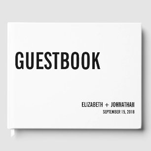Simple & Minimal Typography Wedding Guest Book