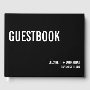 Simple & Minimal Typography Wedding Guest Book