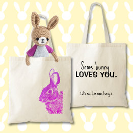 Simple Minimal Vibrant Purple Easter Bunny  Tote Bag