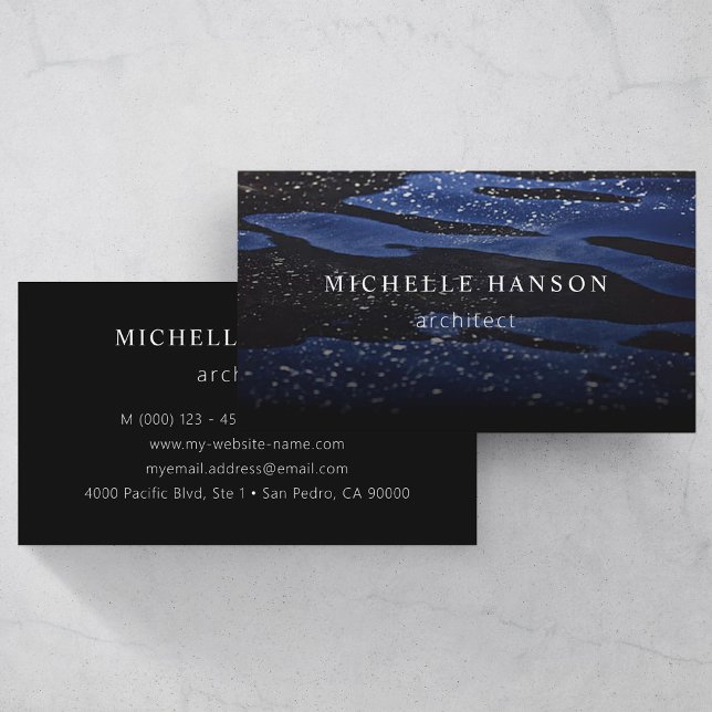 Simple Minimal Water Waves Professional Business Card (Creator Uploaded)