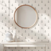 Simple Minimal Watercolor Anchors Nautical Grey