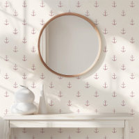Simple Minimal Watercolor Anchors Nautical Pink