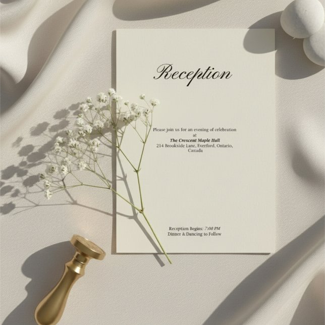 Simple Minimal Wedding Reception Enclosure Card (Creator Uploaded)