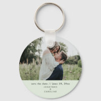 Simple Minimal Wedding Save the Date Photo Green