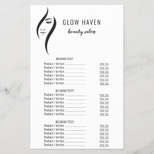 Simple Minimal White And Black Beauty Salon Flyers