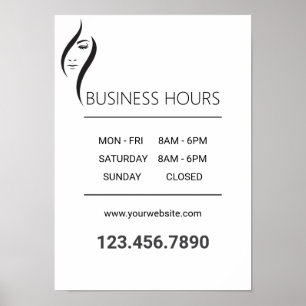 Simple Minimal White And Black Beauty Salon Poster