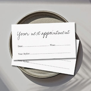 Simple Minimal White Beauty Salon Appointment Card