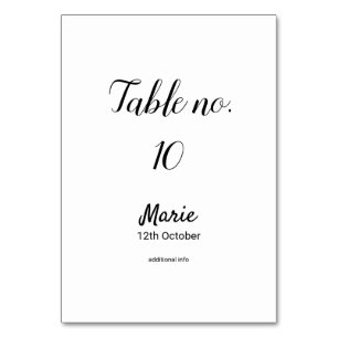 simple minimal white black classic edi bat mitzvah table number