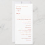 Simple Minimal White Citrus Grove Wedding Program<br><div class="desc">Simple and elegant with minimalist appeal, this citrus grove wedding program presents your wedding order of ceremony and wedding party names in classic style. The white background with citrus orange text has a clean look that is easy for your guests to read. An elegant understated type face pairing presents your...</div>