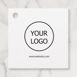 SIMPLE MINIMAL WHITE CUSTOM LOGO HERE NAME HERE GI FAVOUR TAGS