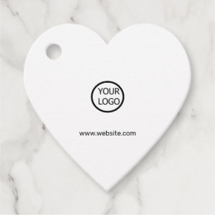 SIMPLE MINIMAL WHITE CUSTOM LOGO HERE NAME HERE GI FAVOUR TAGS
