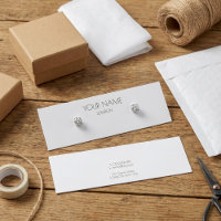 Simple minimal white earring display card