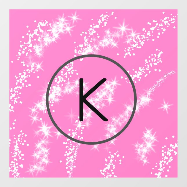 simple minimal white monogram pink glitter waterco (Sheet)