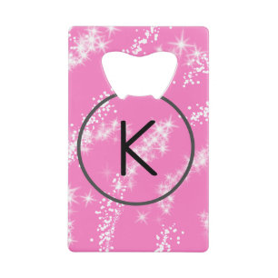 simple minimal white monogram pink glitter waterco