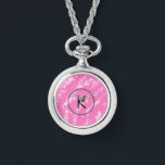 simple minimal white monogram pink glitter waterco watch<br><div class="desc">design</div>
