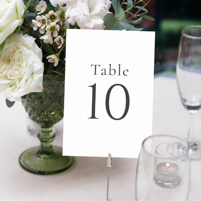 Simple Minimal White Wedding Table Numbers (Creator Uploaded)