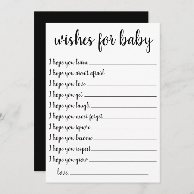 Simple MInimal Wishes | Modern Keepsake Card (Front/Back)