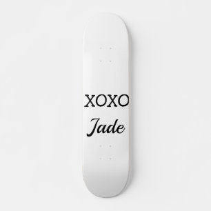 Simple minimal xoxo love add your text name throw skateboard