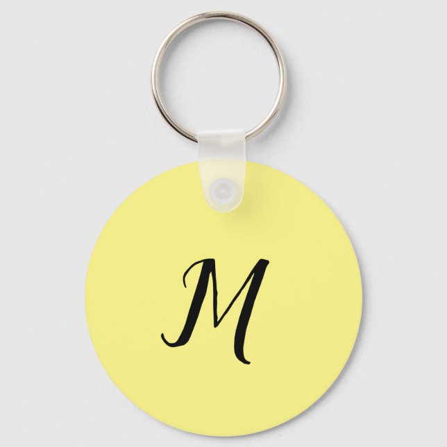 SIMPLE MINIMAL yellow MONOGRAM ELEGANT KEYCHAIN (Front)