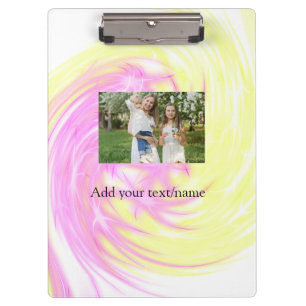 Simple minimal yellow pink sparkle add photo glitt clipboard