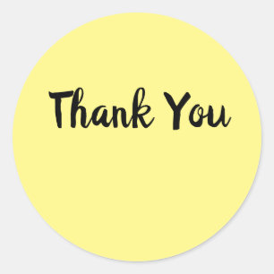 simple minimal yellow thank you round Sticker