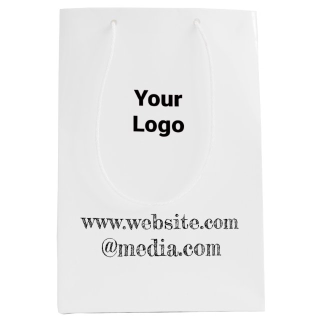 simple minimale design add your logo text large gi medium gift bag (Front)