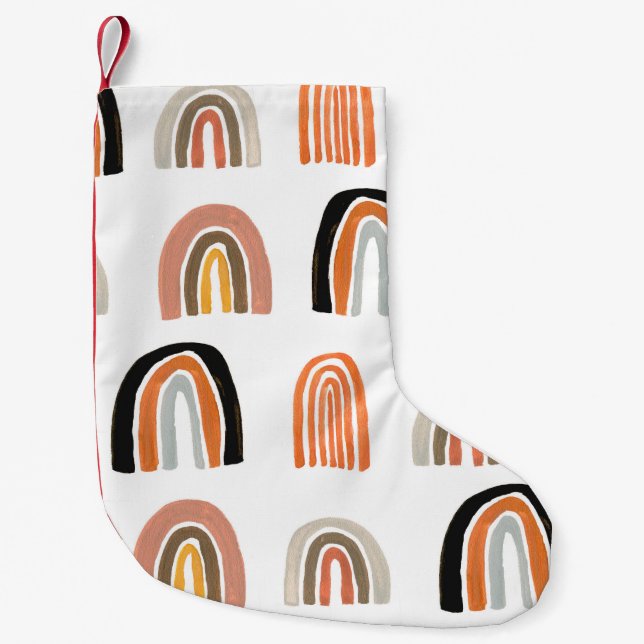 Simple minimalism seamless pattern with gouache pa small christmas stocking (Front)