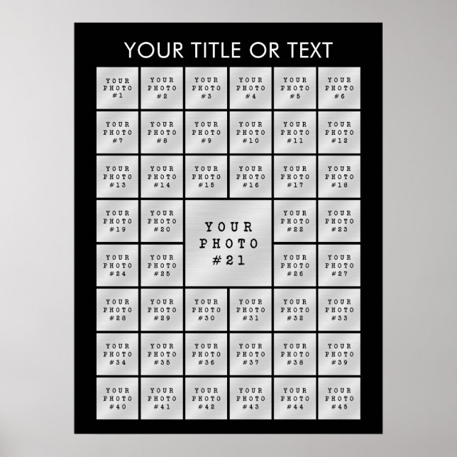 Simple Minimalist 45 Photo Collage Personalised Poster (Front)