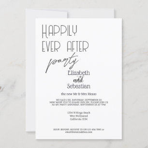 Simple minimalist after wedding party invitation