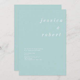 Simple Minimalist Airy Pastel Wedding Invitation