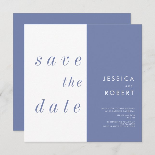 Simple Minimalist Airy Pastel Wedding Square Invitation (Front/Back)