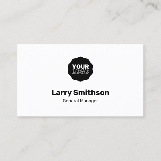 Simple Minimalist All White Business Card (Front)