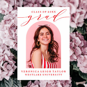 SIMPLE MINIMALIST ARCH CALLIGRAPHY GRAD INVITATION