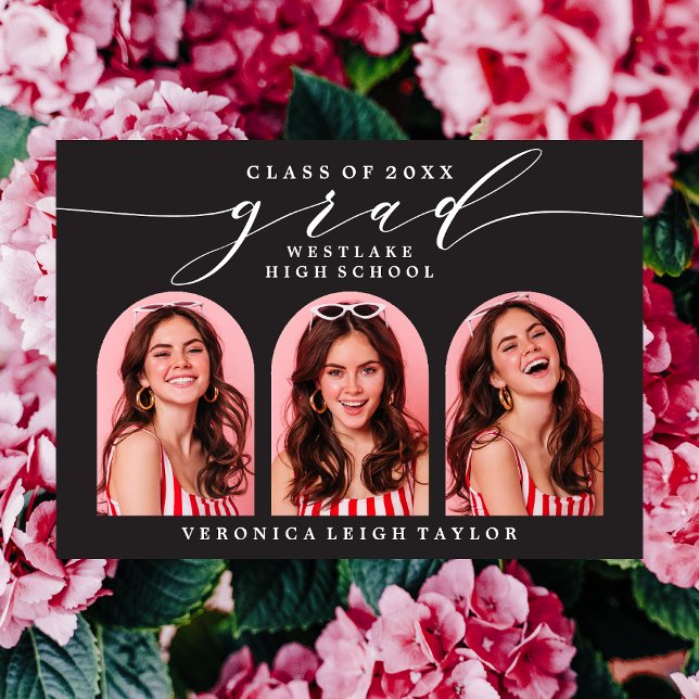 SIMPLE MINIMALIST ARCH CALLIGRAPHY GRAD INVITATION (Creator Uploaded)