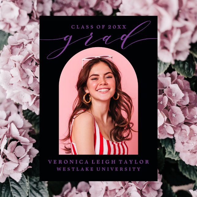 SIMPLE MINIMALIST ARCH CALLIGRAPHY GRAD INVITATION (Creator Uploaded)