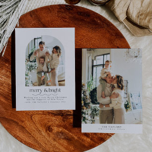 Simple Minimalist Arch Photo Family Christmas Card